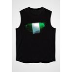 Darkhane Nijerya - Nigeria Siyah Unisex Kolsuz Tişört Kesik Kol T-Shirt - 001-Siyah - M