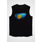 Darkhane Palau Siyah Unisex Kolsuz Tişört Kesik Kol T-Shirt - 001-Siyah - XS