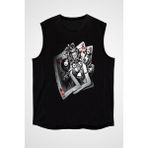 Darkhane Papaz ve Kızlar Siyah Unisex Kolsuz Tişört Kesik Kol T-Shirt - 001-Siyah