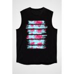 Darkhane Pembe Deniz Anası Siyah Unisex Kolsuz Tişört Kesik Kol T-Shirt - 001-Siyah - 2XL