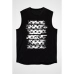 Darkhane Penguen Siyah Unisex Kolsuz Tişört Kesik Kol T-Shirt - 001-Siyah - 2XL