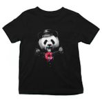 Darkhane Polis Panda Siyah Unisex Çocuk Tişört T-Shirt - 001-Siyah - 7 - 8 Yaş