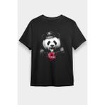 Darkhane Polis Panda Siyah Unisex Tişört T-Shirt - 001-Siyah