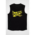 Darkhane Polis Siyah Unisex Kolsuz Tişört Kesik Kol T-Shirt - 001-Siyah - 2XL