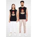 Darkhane Prenses Beagle Siyah Unisex Kolsuz Tişört Kesik Kol T-Shirt - 001-Siyah - M