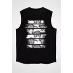 Darkhane Rakun Siyah Unisex Kolsuz Tişört Kesik Kol T-Shirt - 001-Siyah - XS