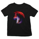 Darkhane Renkli Kurt Siyah Unisex Çocuk Tişört T-Shirt - 001-Siyah - 5 - 6 Yaş