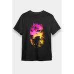 Darkhane Renkli Kurt Siyah Unisex Tişört T-Shirt - 001-Siyah