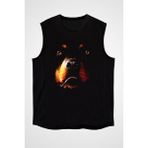 Darkhane Rottweiler Siyah Unisex Kolsuz Kesik Kol T-Shirt - 001-Siyah