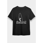 Darkhane Rüzgar Sörfü - Windsurf Siyah Unisex Tişört T-Shirt - 001-Siyah - L