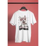 Darkhane Sabıkalı Suçlu Sibirya Kurdu Husky Haski -Baskılı Unisex Beyaz Tişört - T-Shirt UT007 - 2XL