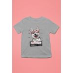 Darkhane Sabıkalı Suçlu Sibirya Kurdu Husky Haski -Baskılı Unisex Gri Melanj Çocuk Tişört - T-Shirt CT006 - 5 - 6 Yaş