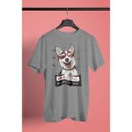 Darkhane Sabıkalı Suçlu Sibirya Kurdu Husky Haski -Baskılı Unisex Gri Tişört - T-Shirt UT006