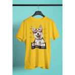Darkhane Sabıkalı Suçlu Sibirya Kurdu Husky Haski -Baskılı Unisex Sarı Tişört - T-Shirt UT004 - 2XL