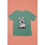 Darkhane Sabıkalı Suçlu Sibirya Kurdu Husky Haski -Baskılı Unisex Su Yeşili Çocuk Tişört - T-Shirt CT001 - 9 - 10 Yaş
