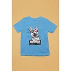 Darkhane Sabıkalı Suçlu Sibirya Kurdu Husky Haski -Baskılı Unisex Turkuaz Çocuk Tişört - T-Shirt CT003 - 9 - 10 Yaş
