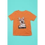 Darkhane Sabıkalı Suçlu Sibirya Kurdu Husky Haski -Baskılı Unisex Turuncu Çocuk Tişört - T-Shirt CT005 - 1 - 2 Yaş