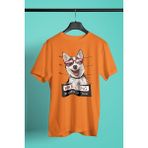 Darkhane Sabıkalı Suçlu Sibirya Kurdu Husky Haski -Baskılı Unisex Turuncu Tişört - T-Shirt UT005 - XL