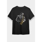 Darkhane Saksafon Çalan Kurukafa Siyah Unisex Tişört T-Shirt - 001-Siyah - XL