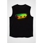 Darkhane Sao Tome Principe Siyah Unisex Kolsuz Tişört Kesik Kol T-Shirt - 001-Siyah