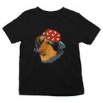 Darkhane Şapkalı Rottweiler Siyah Unisex Çocuk Tişört T-Shirt - 001-Siyah - 11 - 12 Yaş