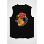 Darkhane Şapkalı Rottweiler Siyah Unisex Kolsuz Kesik Kol T-Shirt - 001-Siyah - M