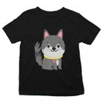 Darkhane Sevimli Sibirya Kurdu Husky Haski Siyah Unisex Çocuk Tişört T-Shirt - 001-Siyah - 11 - 12 Yaş