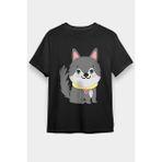 Darkhane Sevimli Sibirya Kurdu Husky Haski Siyah Unisex Tişört T-Shirt - 001-Siyah - 2XL