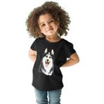 Darkhane Sibirya Kurdu Husky Haski Sevgisi Siyah Unisex Çocuk Tişört T-Shirt - 001-Siyah - 5 - 6 Yaş