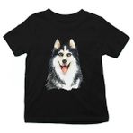 Darkhane Sibirya Kurdu Husky Haski Sevgisi Siyah Unisex Çocuk Tişört T-Shirt - 001-Siyah - 9 - 10 Yaş