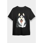 Darkhane Sibirya Kurdu Husky Haski Sevgisi Siyah Unisex Tişört T-Shirt - 001-Siyah - M