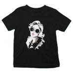 Darkhane Siyah Beyaz Güneş Gözlüğü Fashion Siyah Unisex Çocuk Tişört T-Shirt - 001-Siyah - 11 - 12 Yaş