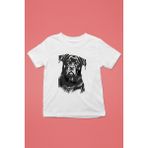 Darkhane Siyah Beyaz Rottweiler -Baskılı Unisex Beyaz Çocuk Tişört - T-Shirt CT007 - 7 - 8 Yaş