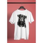 Darkhane Siyah Beyaz Rottweiler -Baskılı Unisex Beyaz Tişört - T-Shirt UT007 - M