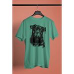 Darkhane Siyah Beyaz Rottweiler -Baskılı Unisex Su Yeşili Tişört - T-Shirt UT001 - XL