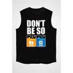 Darkhane Sodyum Klor Siyah Unisex Kolsuz Tişört Kesik Kol T-Shirt - 001-Siyah