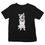 Darkhane Söz Dinleyen Sibirya Kurdu Husky Haski Siyah Unisex Çocuk Tişört T-Shirt - 001-Siyah - 3 - 4 Yaş