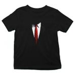 Darkhane Takım Elbise Siyah Unisex Çocuk Tişört T-Shirt - 001-Siyah - 9 - 10 Yaş