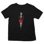 Darkhane Tarz Kız Kırmızı Etek Siyah Unisex Çocuk Tişört T-Shirt - 001-Siyah - 7 - 8 Yaş