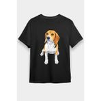 Darkhane Tatlı Beagle Siyah Unisex Tişört T-Shirt - 001-Siyah - 2XL