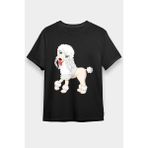 Darkhane Tatlı Poodle Kaniş Siyah Unisex Tişört T-Shirt - 001-Siyah - M