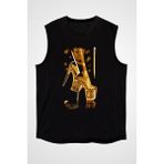 Darkhane Topuklu Ayakkabı Benjamin Franklin Siyah Unisex Kolsuz Tişört Kesik Kol T-Shirt - 001-Siyah - XS