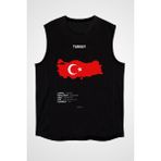 Darkhane Türkiye Siyah Unisex Kolsuz Tişört Kesik Kol T-Shirt - 001-Siyah - M
