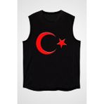 Darkhane Türkiye Siyah Unisex Kolsuz Tişört Kesik Kol T-Shirt - 001-Siyah - XL