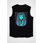 Darkhane Tutankhamun Siyah Unisex Kolsuz Tişört Kesik Kol T-Shirt - 001-Siyah
