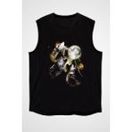 Darkhane Uluyan Kurtlar Siyah Unisex Kolsuz Kesik Kol T-Shirt - 001-Siyah - XS