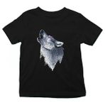 Darkhane Uluyan Sibirya Kurdu Husky Haski Siyah Unisex Çocuk Tişört T-Shirt - 001-Siyah - 3 - 4 Yaş