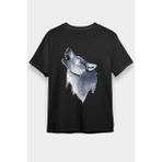 Darkhane Uluyan Sibirya Kurdu Husky Haski Siyah Unisex Tişört T-Shirt - 001-Siyah - M