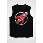 Darkhane Uzay Mekiği Siyah Unisex Kolsuz Tişört Kesik Kol T-Shirt - 001-Siyah - XL