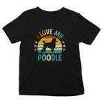 Darkhane Vintage Poddle Kaniş Siyah Unisex Çocuk Tişört T-Shirt - 001-Siyah - 1 - 2 Yaş